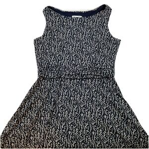 Laura‎ Jeffries Black/White Gathered Waist Tank Midi Stretch Dress Sz 14 I92